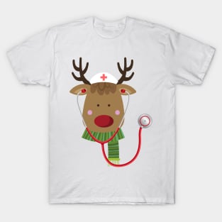 Christmas Nurse Reindeer T-Shirt